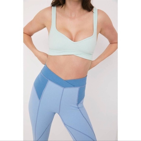 For Love & Lemons Gemma Bralette in Mint Green Ribbed Size Medium - Picture 3 of 6